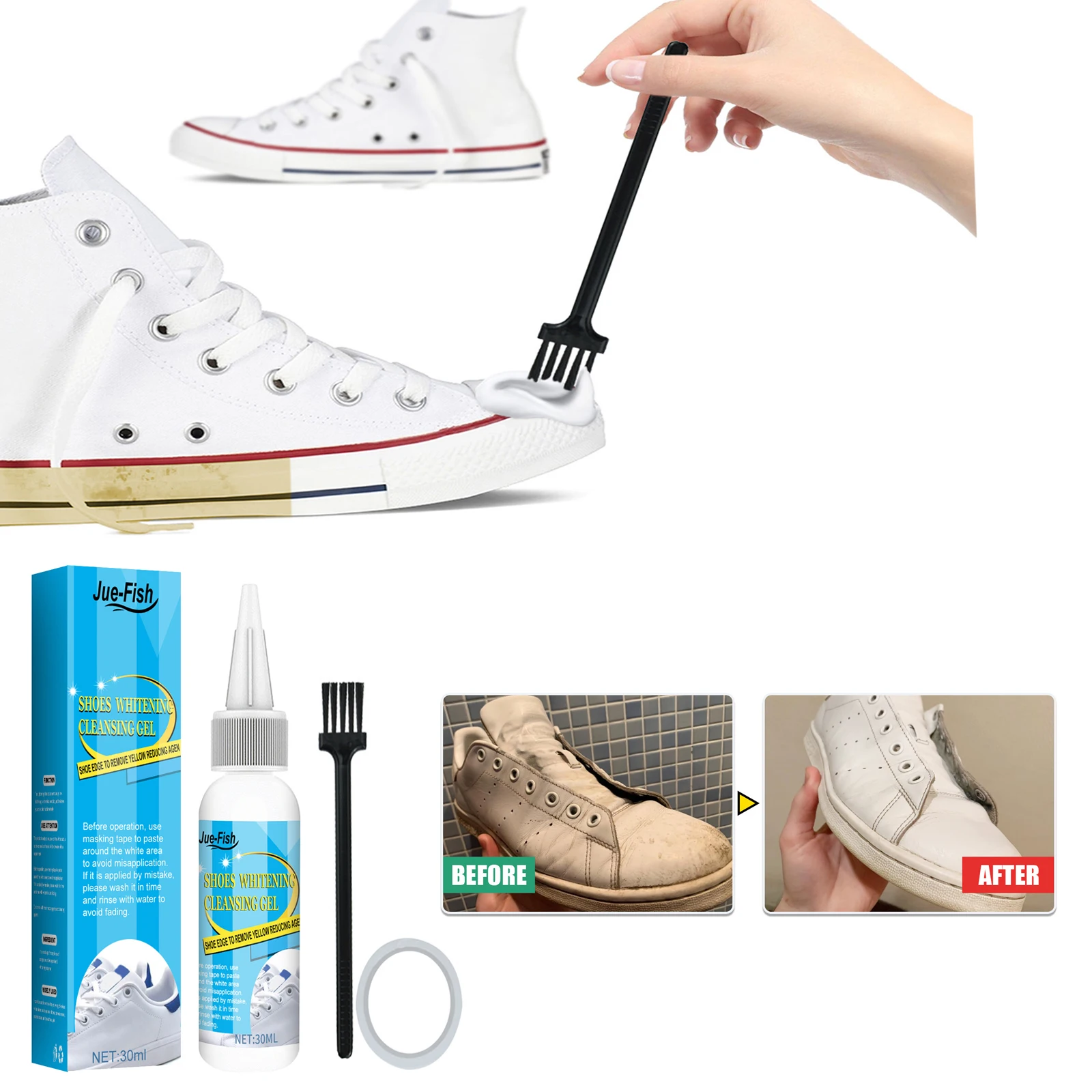 Sneaker Cleaning Kit - هلام تنظيف الأحذية البيضاء ، مزيل